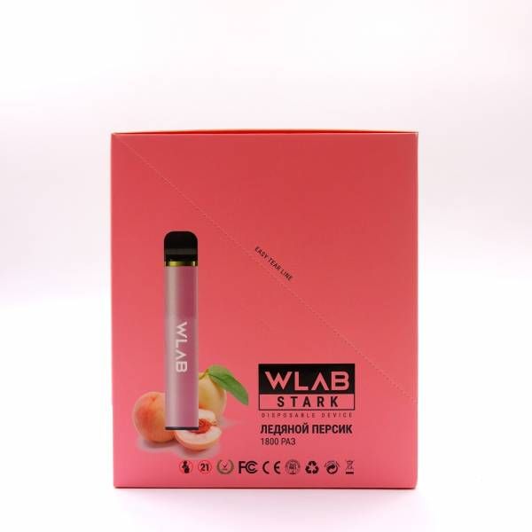 ЛЕДЯНОЙ ПЕРСИК WLAB STARK 1800 затяжек 2% NIC Оригинал Одноразовая электронная сигарета