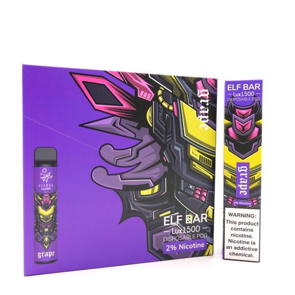 ВИНОГРАД ELF BAR LUX 1500 затяжек 2% nic ОДНОРАЗОВАЯ ЭЛЕКТРОННАЯ СИГАРЕТА